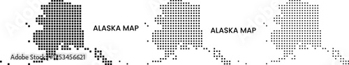 Alaska infographic square dotted shape vector map. Alaska square dot pattern map silhouette art design