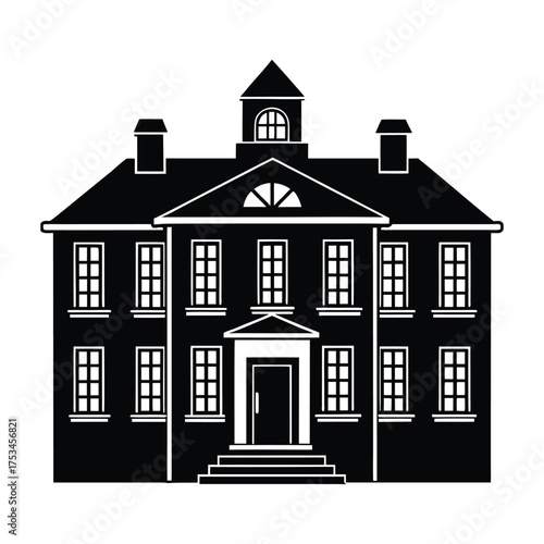 Georgian townhouse building vector silhouette