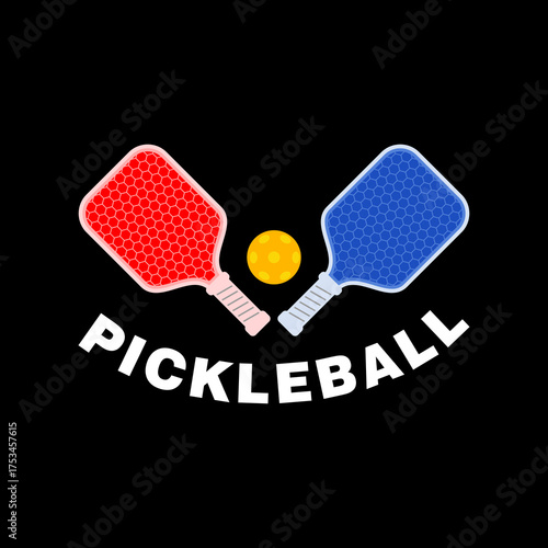 Pickleball Sports Club icon isolated on black background