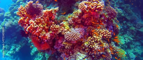 Wallpaper Mural Vibrant coral reef ecosystem teeming with marine life in crystal clear tropical water, underwater Torontodigital.ca