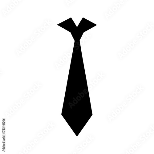 Minimal Tie Side View Silhouette Clean Business Accessory Icon Simple Fashion Vector Illustration with White Background