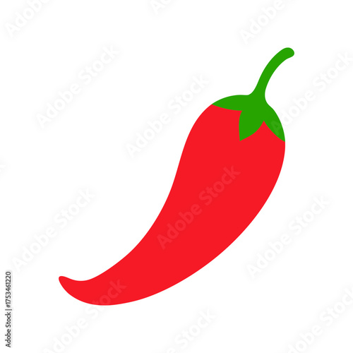 Minimal Chili Pepper Side View Silhouette Elegant Hot Food Symbol Clean Vector Illustration with White Background