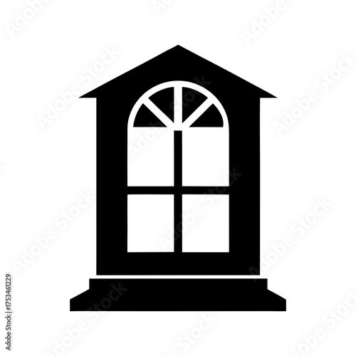 Simple Window Silhouette Elegant Home Element Clean Architecture Vector Illustration with White Background