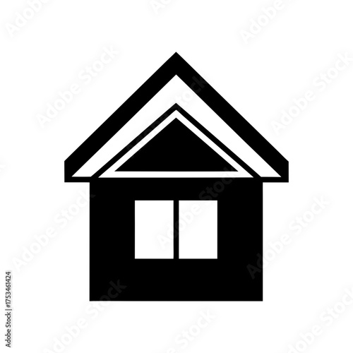 Simple Roof Window Silhouette Elegant House Feature Clean Architecture Vector Illustration with White Background