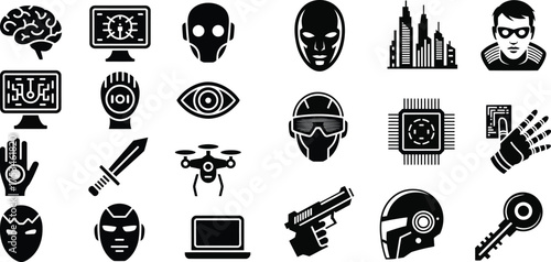Futuristic Technology and Sci- Fi Icons Set