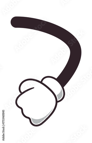 Comic gloved arm doodle element