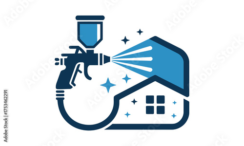 House painting spray gun icon for home renovation services