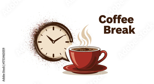 Coffee break time vector illustration
