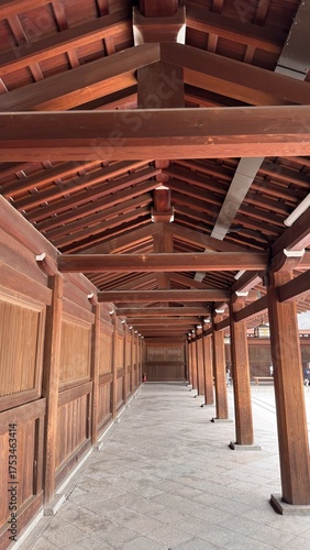 Wooden roof ceiling