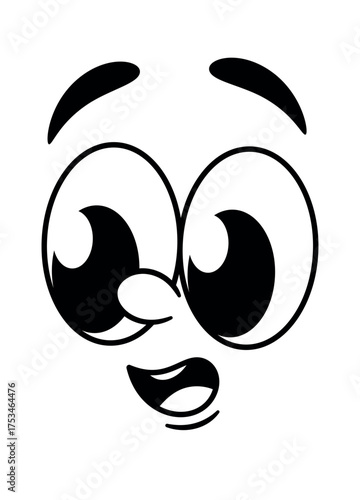 Shocked comic retro cartoon face