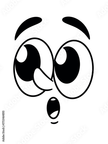 Surprised cute comic cartoon face