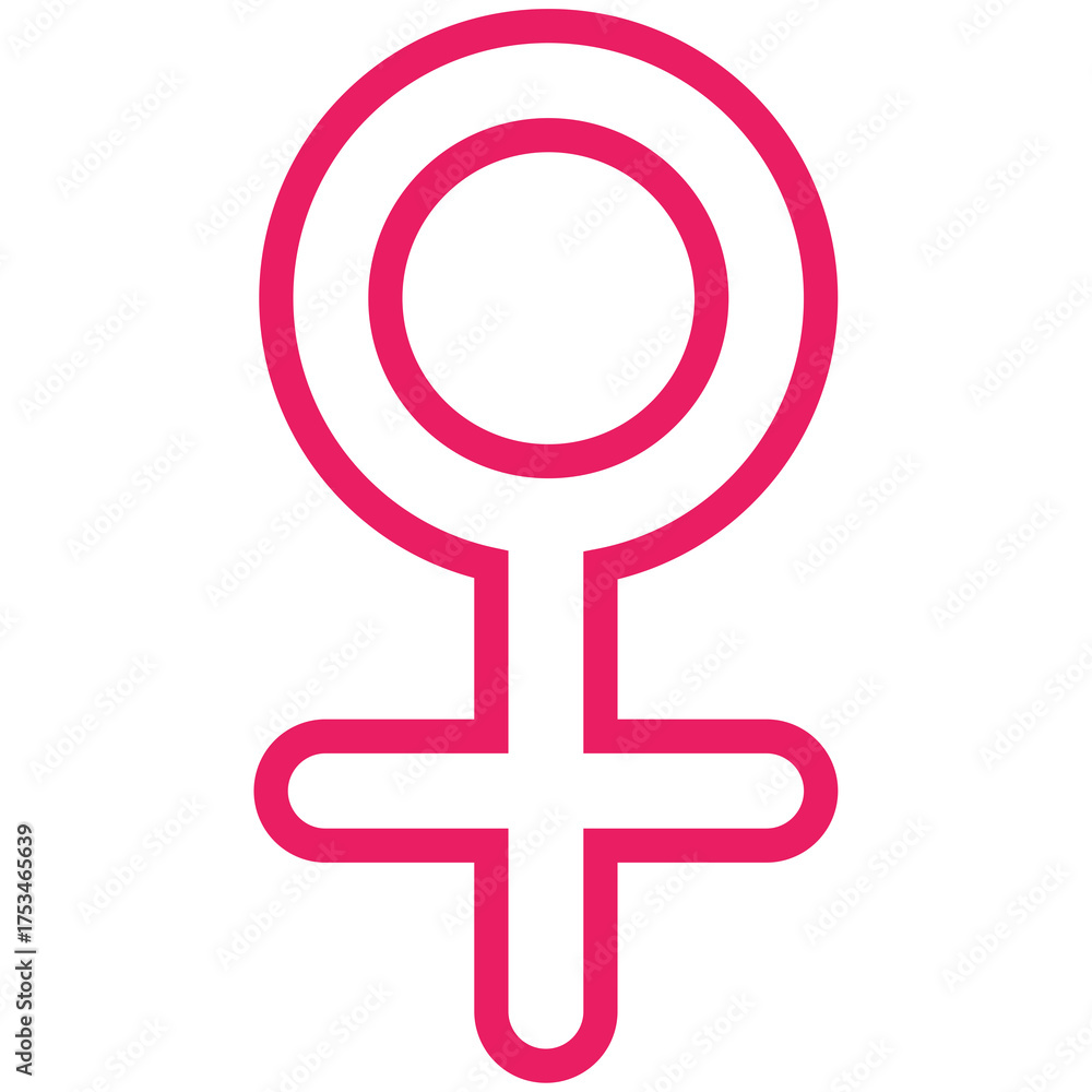 Fototapeta premium red outline female symbol
