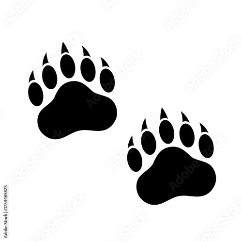 Bear Paw silhouette. Vector image