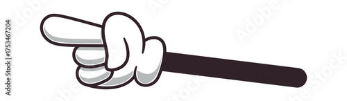 Comic retro arm pointing left