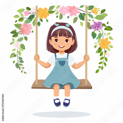 Kleines Mädchen auf einer Schaukel