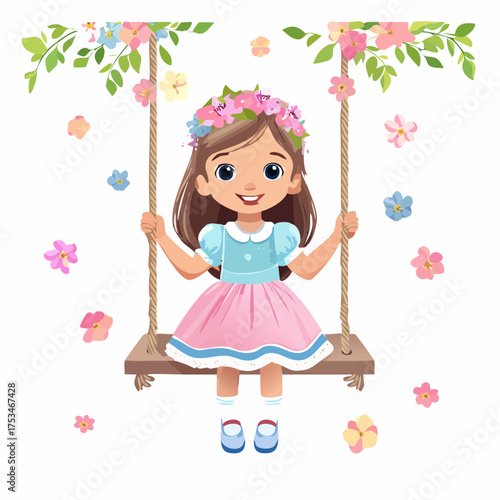 Kleines Mädchen auf einer Schaukel