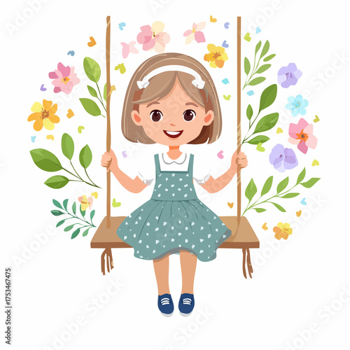 Kleines Mädchen auf einer Schaukel