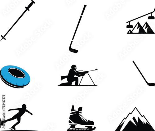 Winter Sports And Mountain Icons set