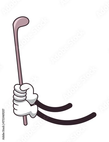 Cartoon arms holding golf club