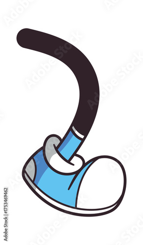 Comic cartoon leg action kicking