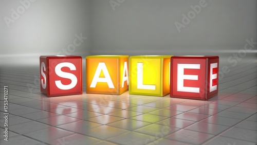 black friday concept. Colorful building blocks display the word 