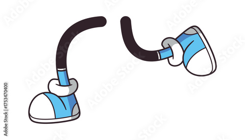 Rushing moving cute comic legs