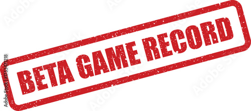 Aged textured rectangular stamp graphic showing BETA GAME RECORD text for documenting software versions or historical project data