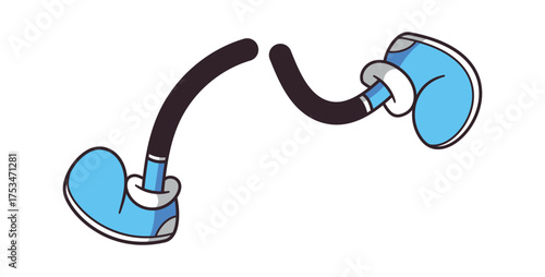 Running comic legs cartoon personage