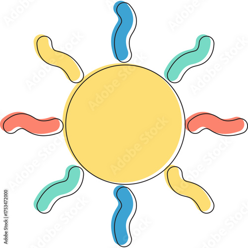 Colorful Cartoon Sun Shape Vector Collection