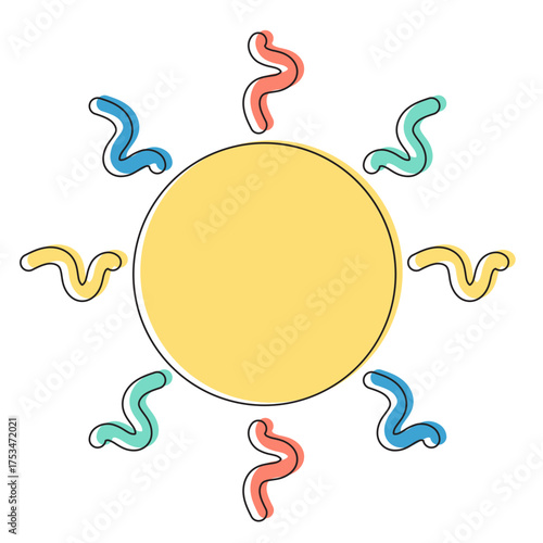 Colorful Cartoon Sun Shape Vector Collection