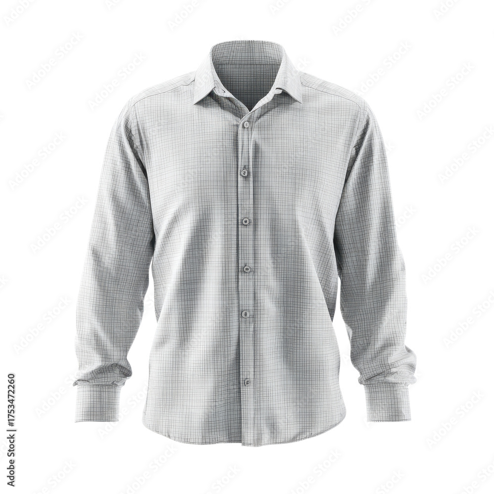 Fototapeta premium A long sleeved gray patterned shirt with button closure
