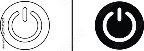 Power Icon: The power symbol, presented in two distinct styles, represents the universal language of energy, activation, and control, signaling a world of possibilities.