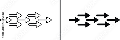 Directional Arrows: A conceptual illustration of arrows pointing to the right, symbolizing forward movement, guidance, and progress.