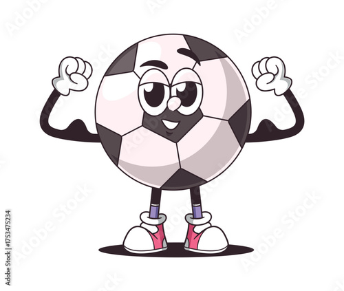 Strong soccer ball flexing arms