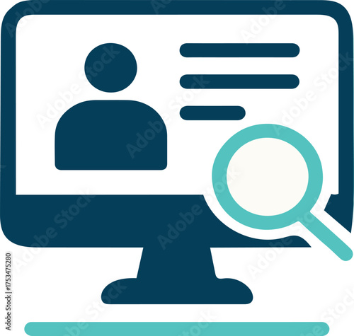 Profile Search Icon on Computer Monitor