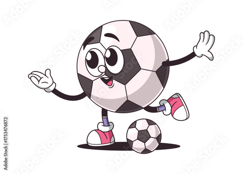 Soccer ball character playing game