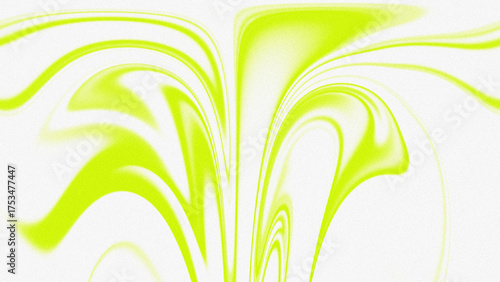 Bright neon lime fluid lines explode against white static