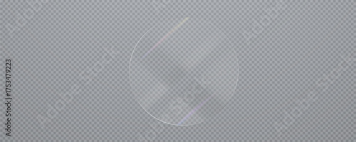 Glass effect, set of mirrors on transparent background, transparent glass showcase, mirror, window. Realistic glossy plate with glare, vector png.	
