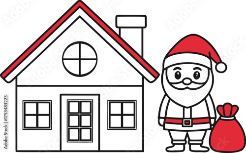 Christmas Eve Day celebration illustration design. Family enjoying Christmas Eve day design. Santa Claus Christmas Eve night design. Cozy Christmas Eve holiday art design. Festive Christmas Eve