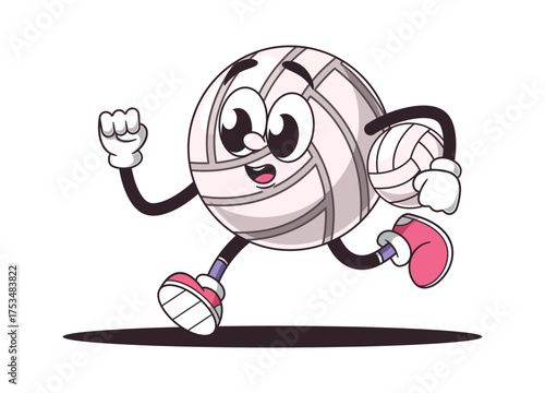 Volleyball character running with ball