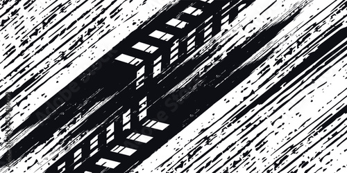 Smooth vector transition from black to white. Abstract broken stripes. For wall design, interior, polygraphy, clothing, web.Striped pattern, Trendy vector background.