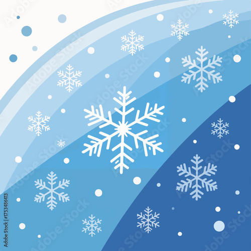 Snowflakes on windshield create winter scene with flat illustration, showcasing seasonal design. Snowflakes add unique style to this flat illustration,