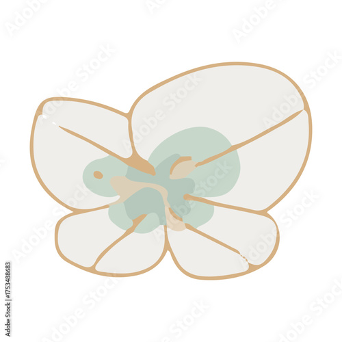 Soft_beige_flower_pastel_flat_vector-15