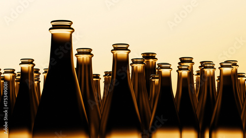 Gold bottle arrangement for New Year's Eve celebration