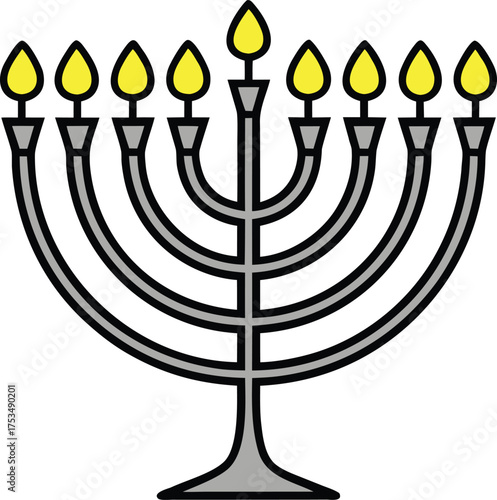 Hanukkah Chanukah celebration illustration design. Jewish Hanukkah festival art design. Menorah candle Hanukkah design. Traditional Hanukkah celebration design. Festival of Lights Hanukkah design
