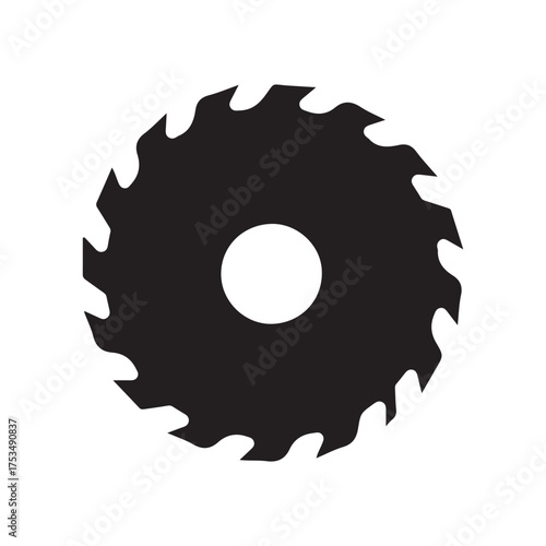 saw icon logo black circular saw blade icon logo vector illustration