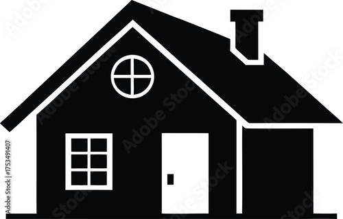Vector art of black heart shape with white outline