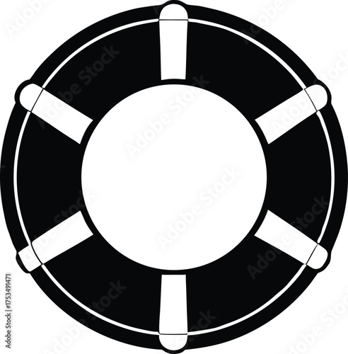 Vector art of black key with crown symbol inside circle
