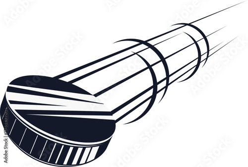 Flying Hockey Puck Illustration