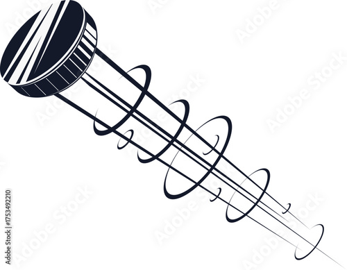 Flying Hockey Puck Illustration